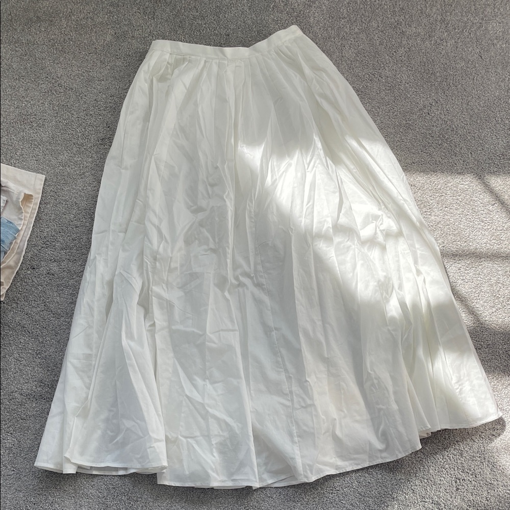 Zara White A-Line Skirt